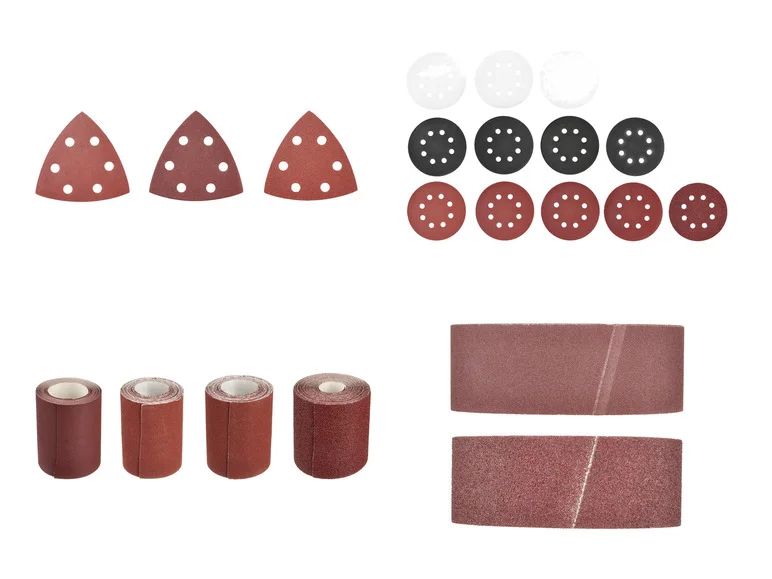 PARKSIDE® Papier abrasif triangulaire ou Papier abrasif excentrique ou Rouleaux de papier abrasif ou Papier abrasif à bande