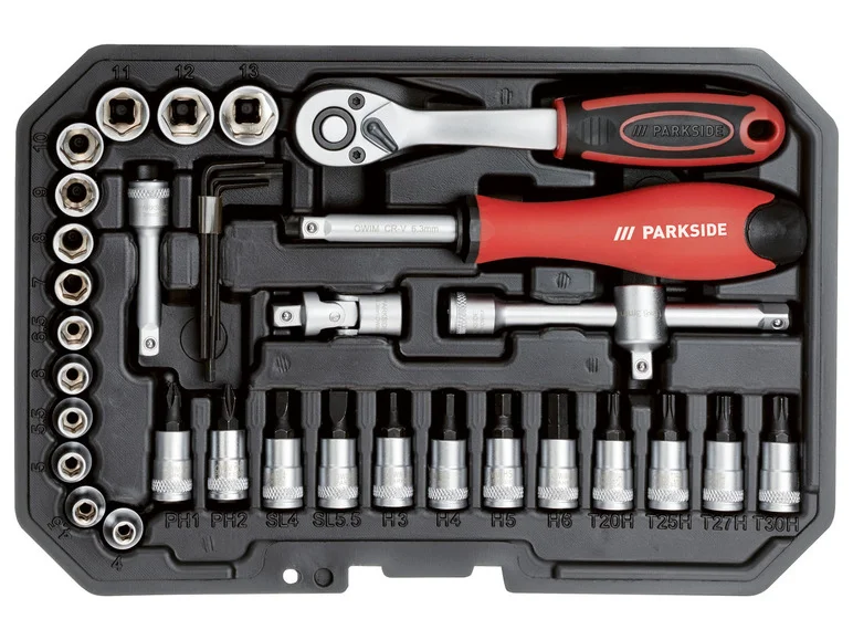 PARKSIDE® Set de douilles et d'embouts. 36 pièces