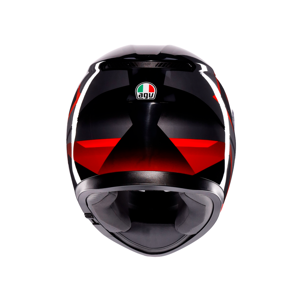 K3 STRIGA BLACK/GREY/RED - MOTORBIKE FULL FACE HELMET E2206