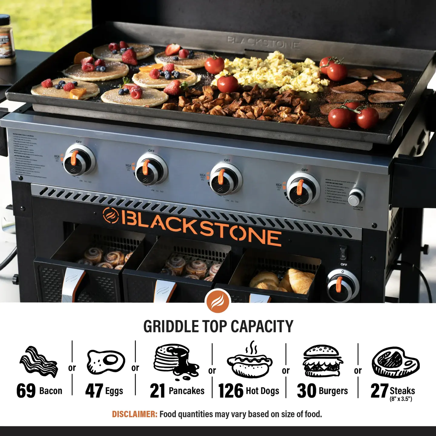 Blackstone 4-Burner 36" Propane Outdoor Griddle with Air Fryer and Hood