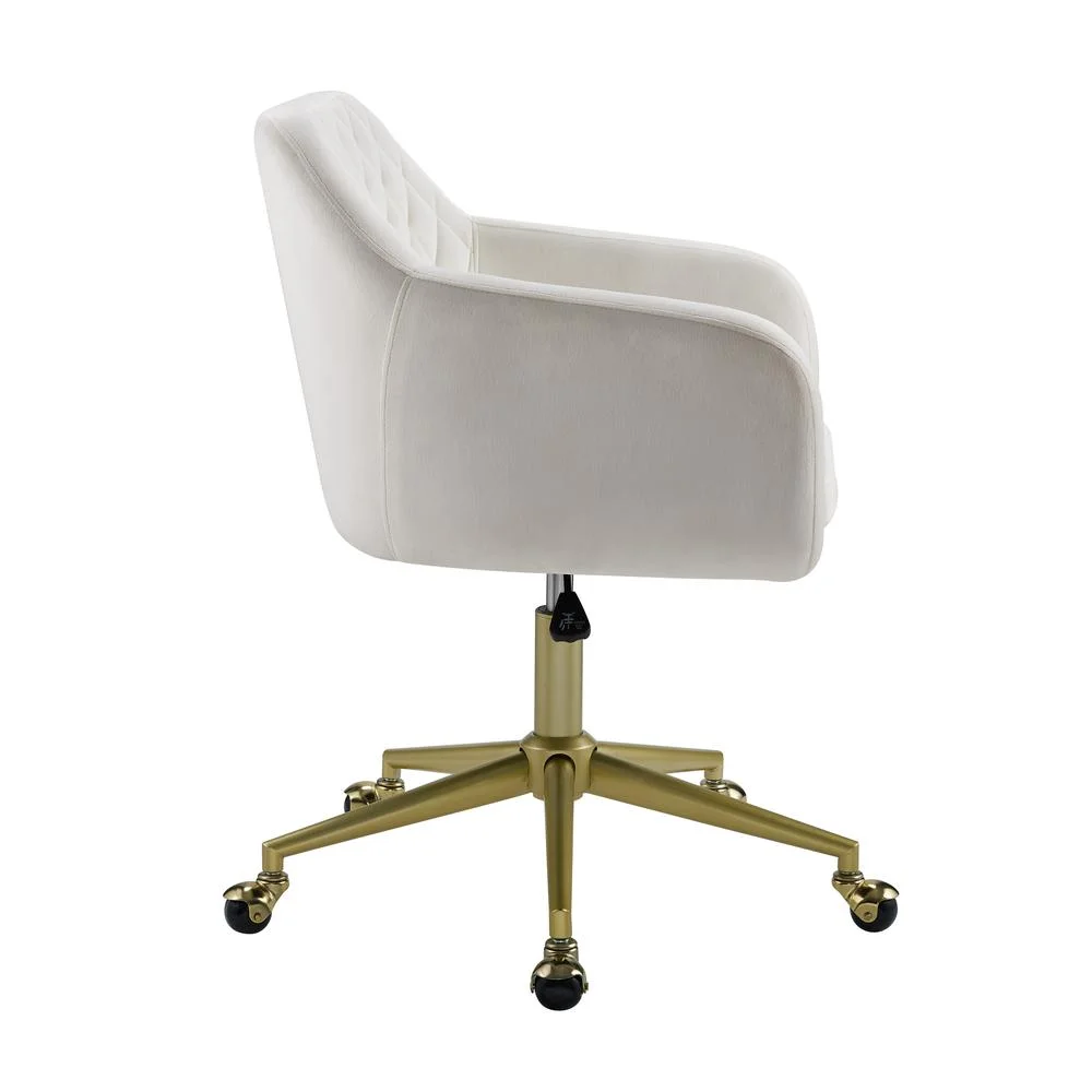 Linon Imogen Quilted Office Chair Off White