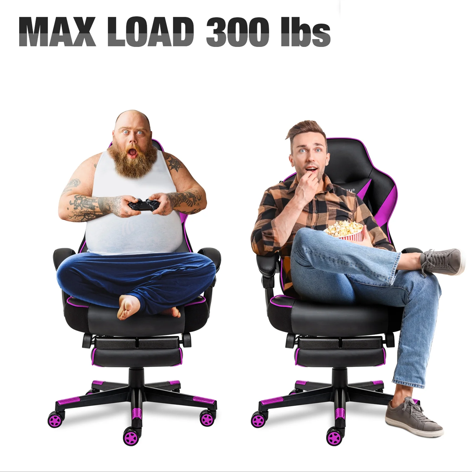 Elecwish Adjustable & Ergonomic Swivel Gaming Chair, White