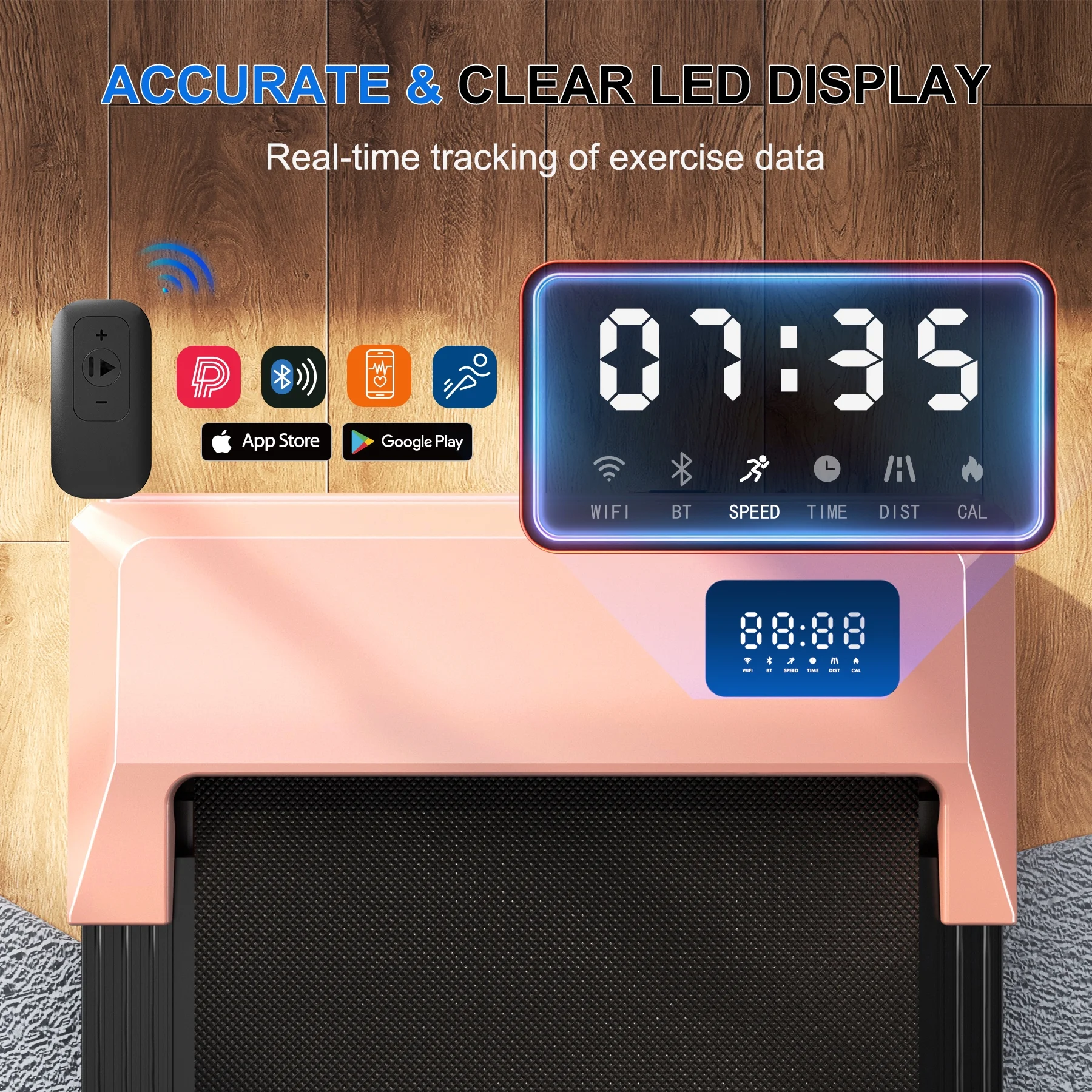 Walking Pad Treadmill with Remote Control,Under Desk Treadmill for Home&Office, 250 lbs Weight Capacity