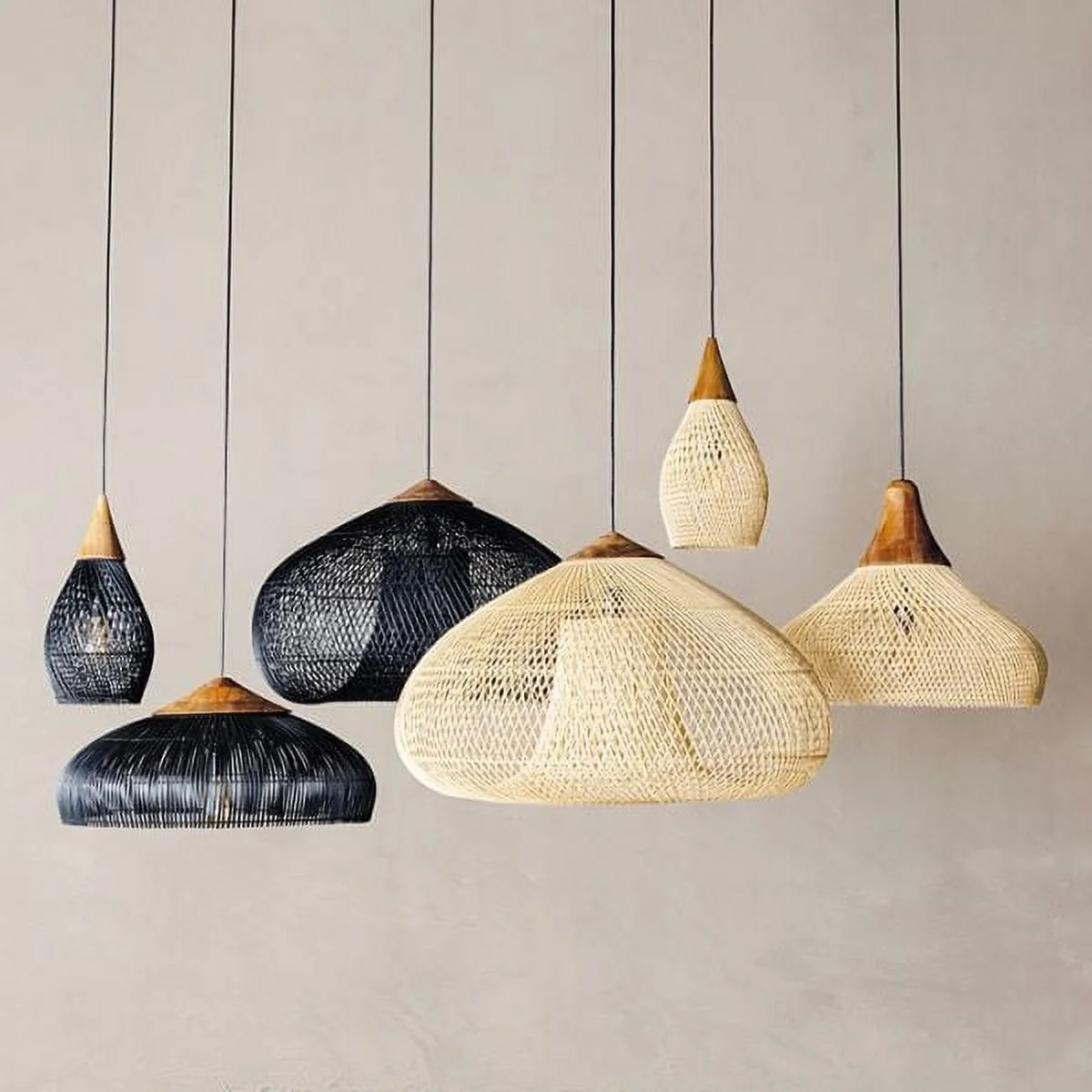 Arturesthome Japanese Style Wabi-sabi Style Rattan Pendant lampshade