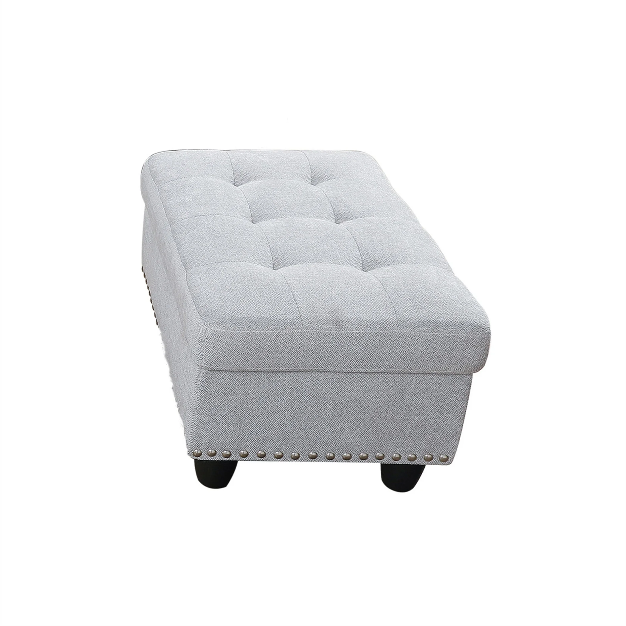 Aukfa 3 Piece Sectional Sofa, Living Room Couch with Storage Ottoman&Cup Holder, Linen, Left Hand, Black Gray