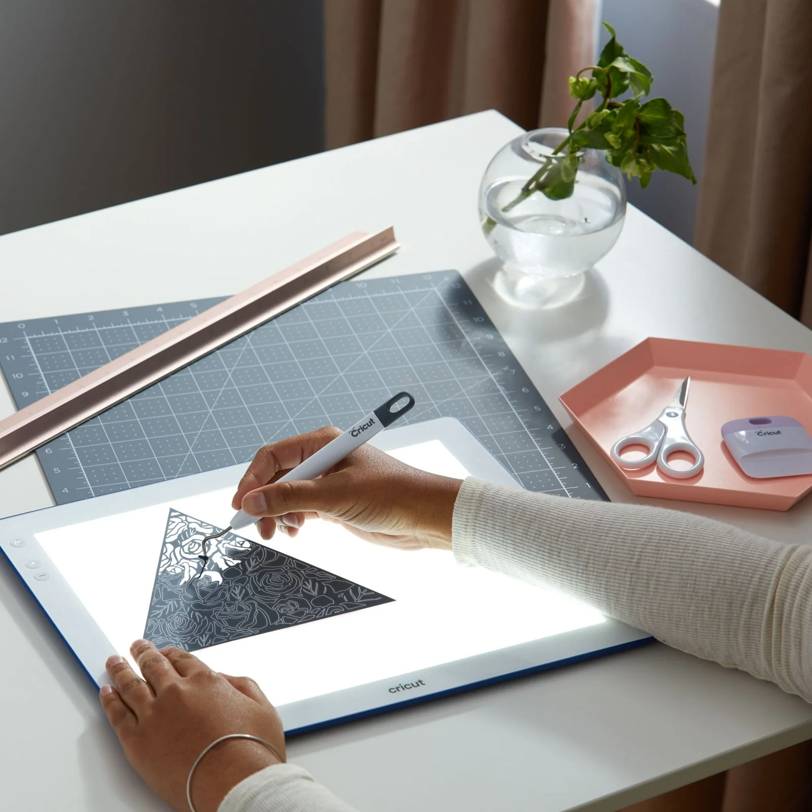 Cricut BrightPad Go Premium Vinyl and Essential Vinyl Tools Bundle