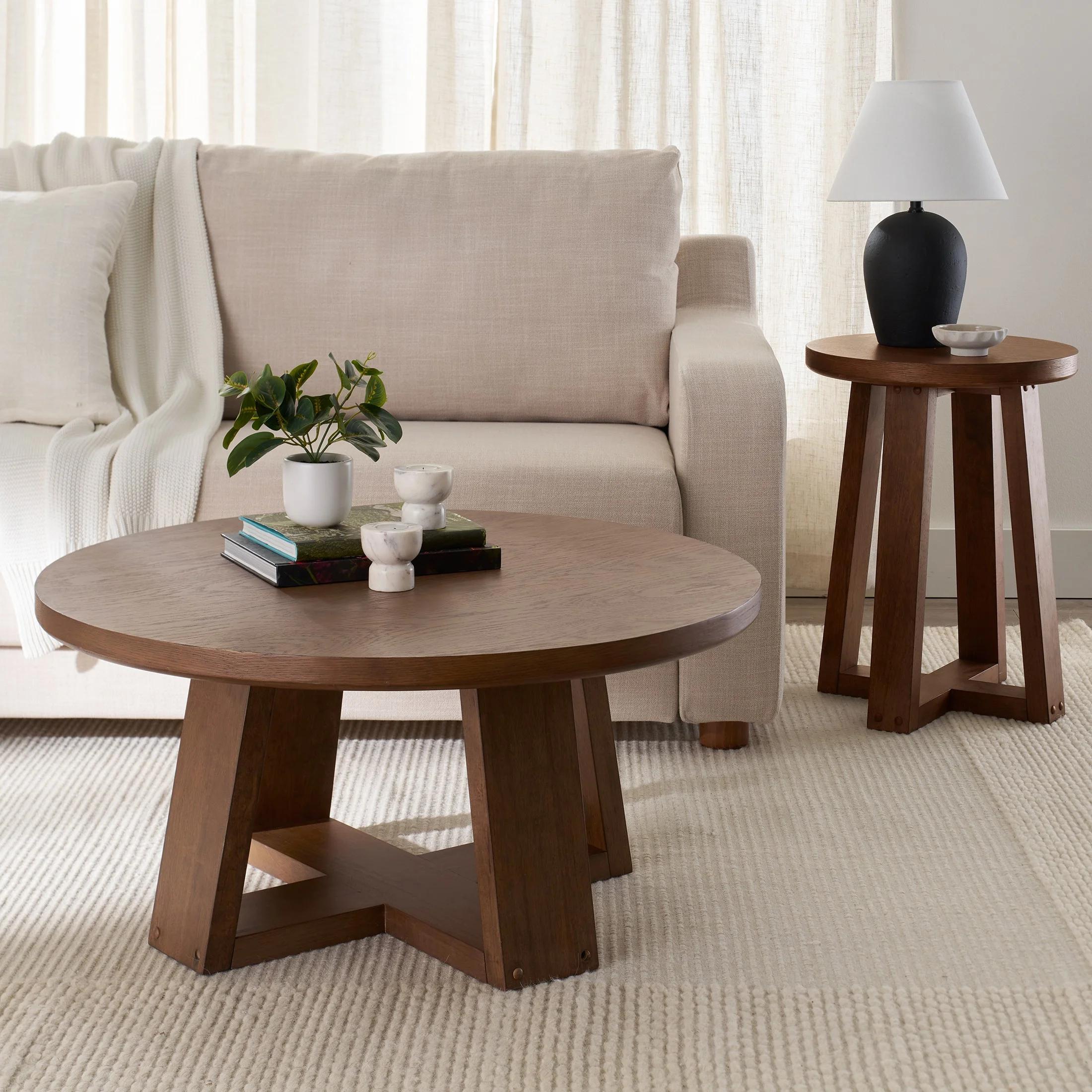 Better Homes & Gardens Ezra Coffee Table, Walnut finish