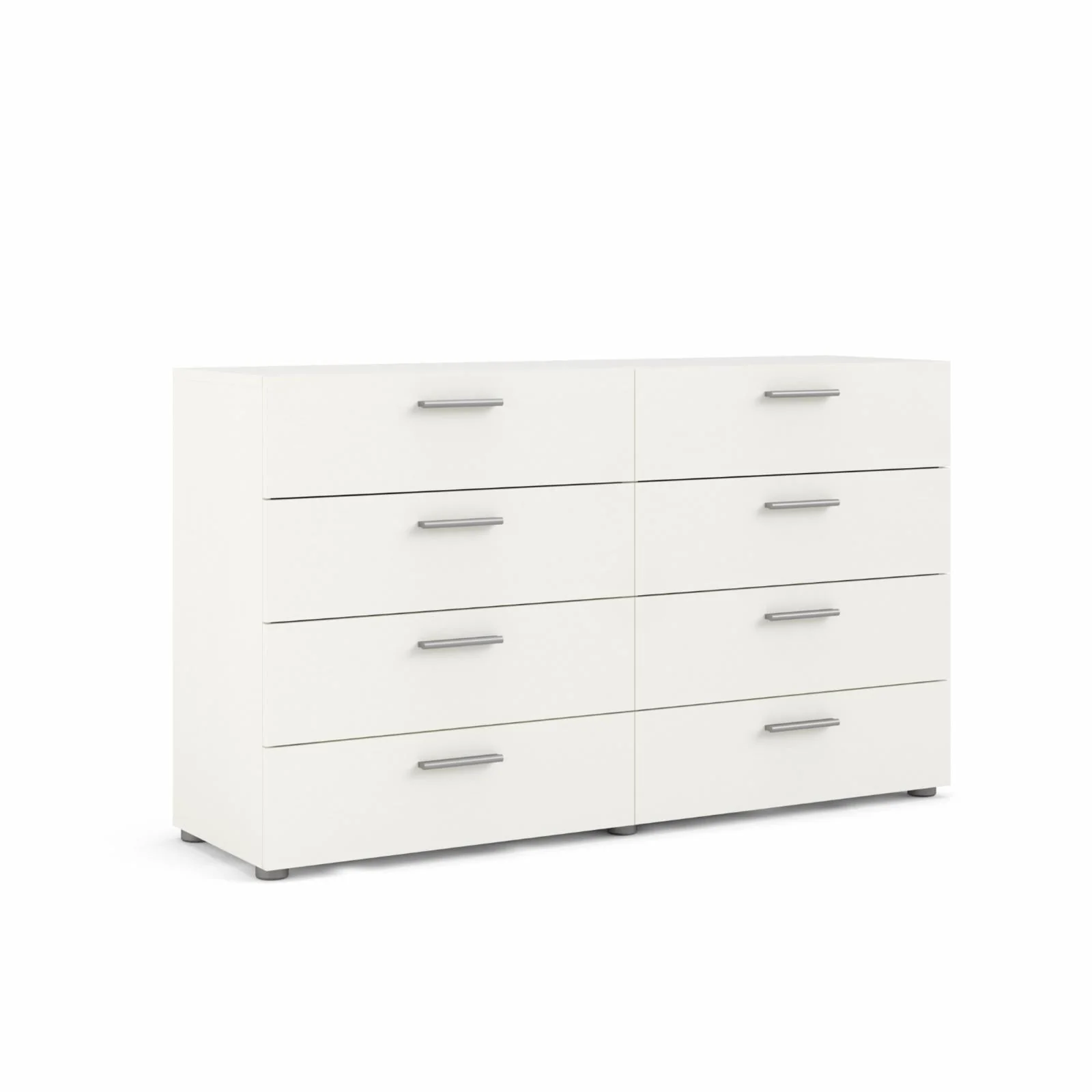 Tvilum Loft 8 Drawer Double Dresser, White Woodgrain