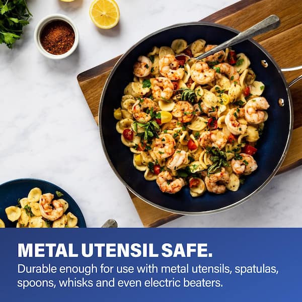 Classic Blue 20-Piece Aluminum Ultra-Durable Non-Stick Diamond Infused Cookware and Bakeware Set