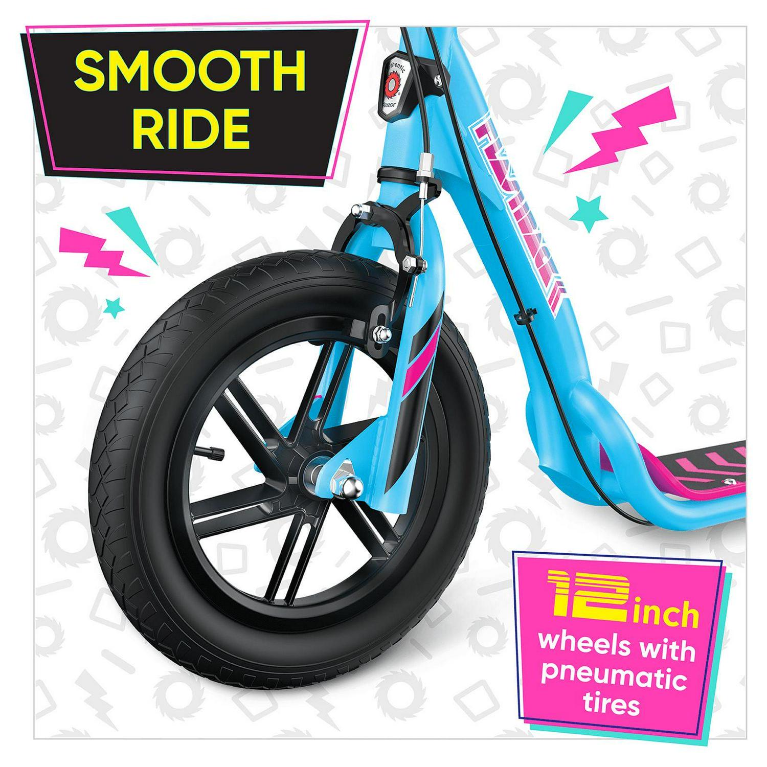 Razor Flashback Kick Scooter – Blue. BMX Style. 12″ Mag Wheels Air-filled Tires. for Kids and Teens