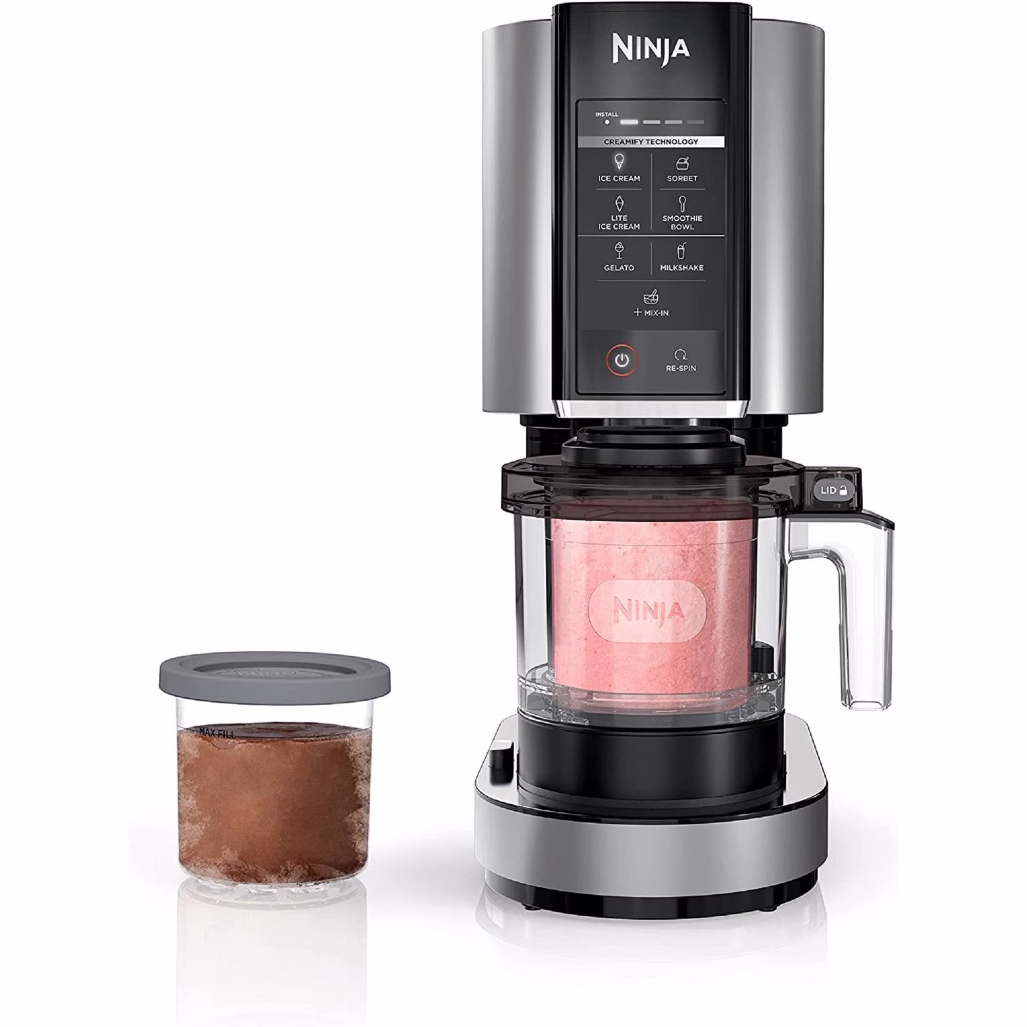 Restored Ninja NC301 WH CREAMi, Ice Cream, Gelato, Milkshake, Sorbet, and Smoothie Bowl Maker, 7 One-Touch Programs, Silver (Refurbished)