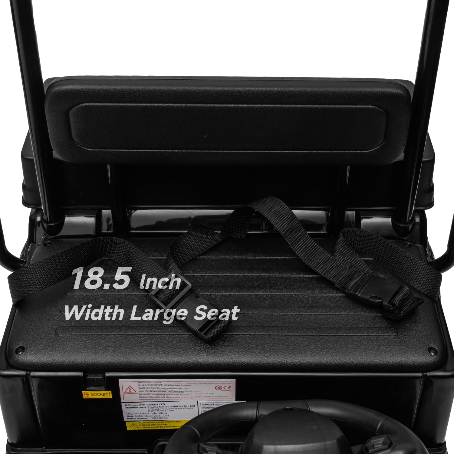 Track Seven 24V Ride on Car, Electric Golf Cart with Ceiling, Ride on Truck with Remote Control, Music, Rear Storage Box, Electric Car for Boys Girls Age 3+, 18.5