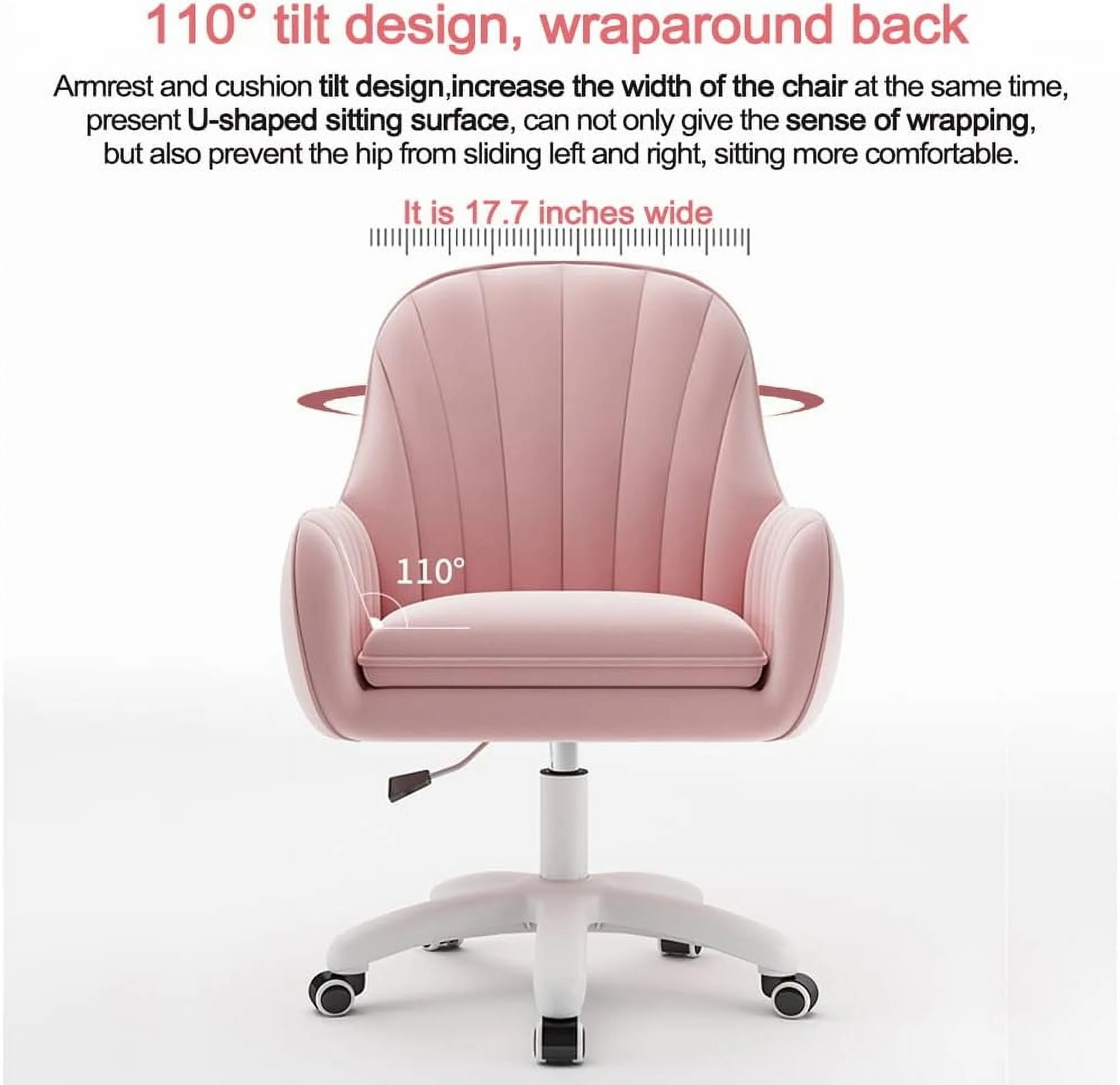 Home Office Chair Computer Chair with Mid-Back Upholstered Modern Tufted Computer Task Chair Swivel Height Adjustable Velvet Accent Chair.��White��