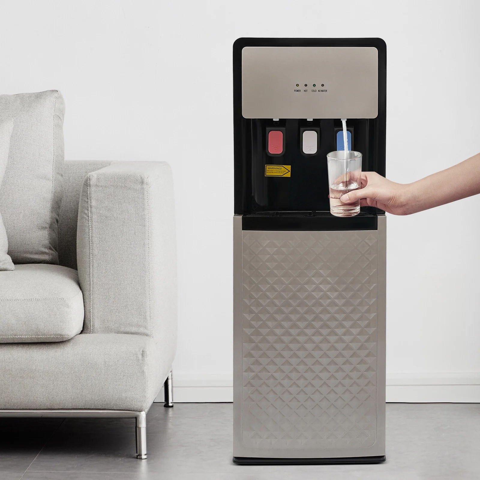 Champaign Gold 5 Gallon Water Dispenser, Bottom Loading Bottom Loading Hot Cold Water Cooler with 3 Temperature Settings, Ideal for Office, Home, Living Room