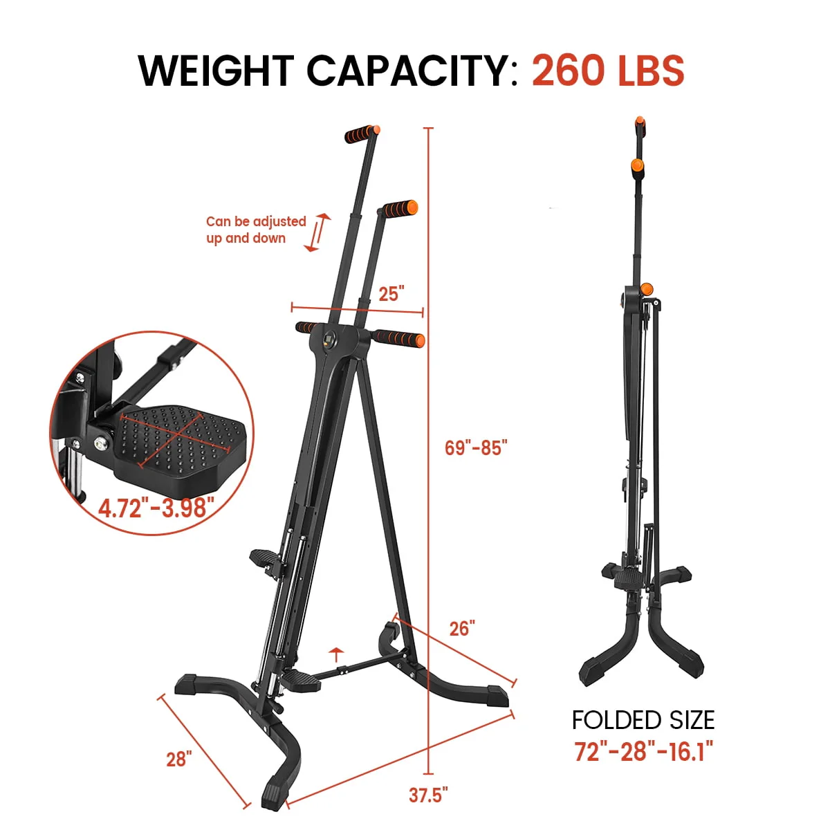 RELIFE Folding Vertical Climber Exercise Machine Fitness Stair Stepper for Home Gym Cardio Workout