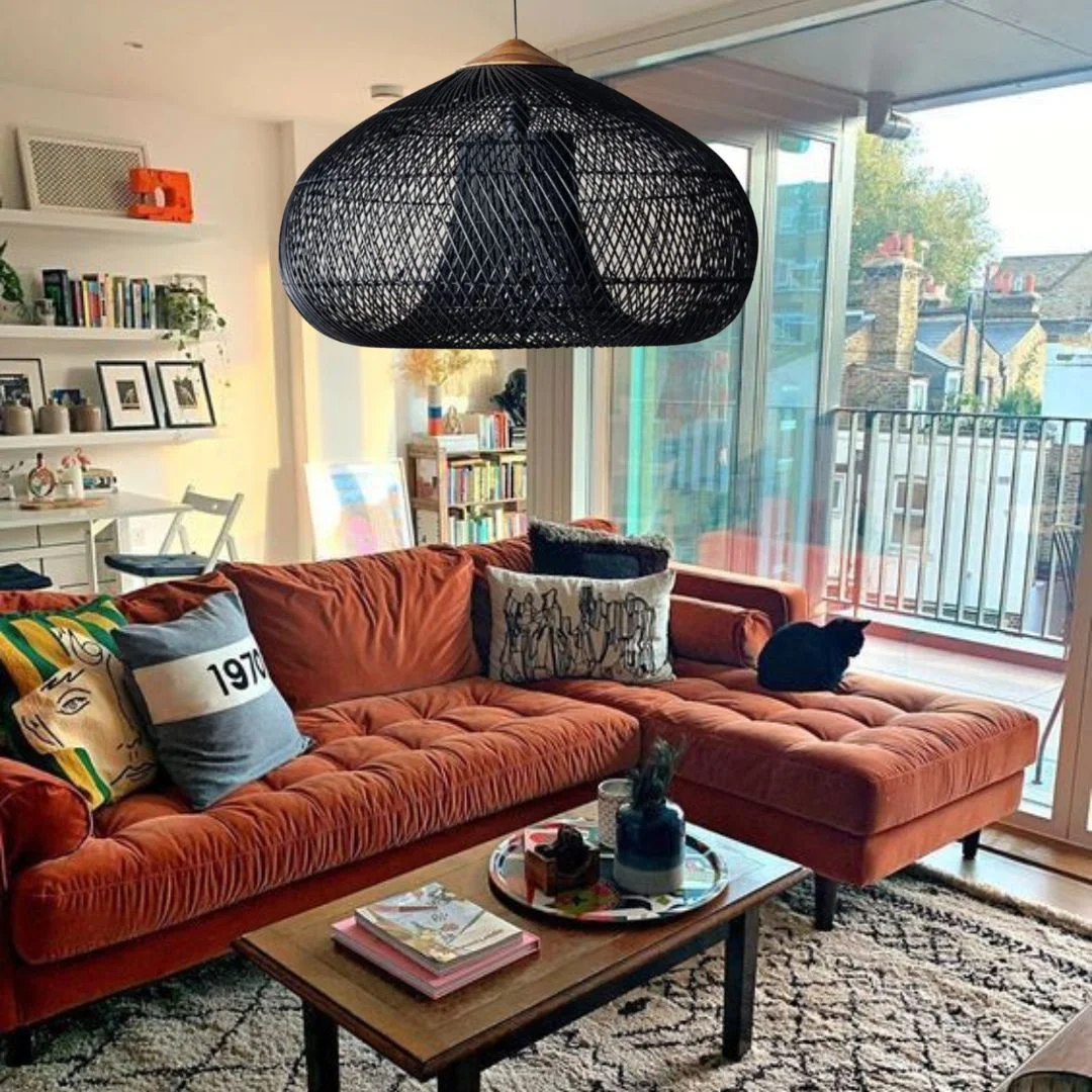 Arturesthome Japanese Style Wabi-sabi Style Rattan Pendant lampshade