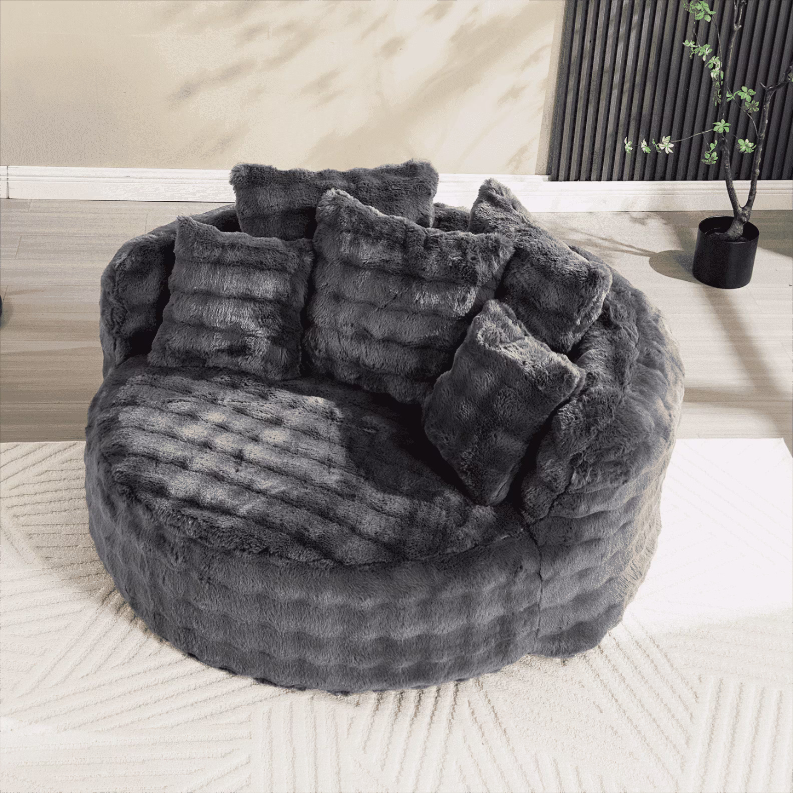 Wiilayok 58'' Oversized Chaise Lounge Chair Indoor,Thickened Backrest Sleeper Sofa Couch with Soft Pillows for Living Room, Gray