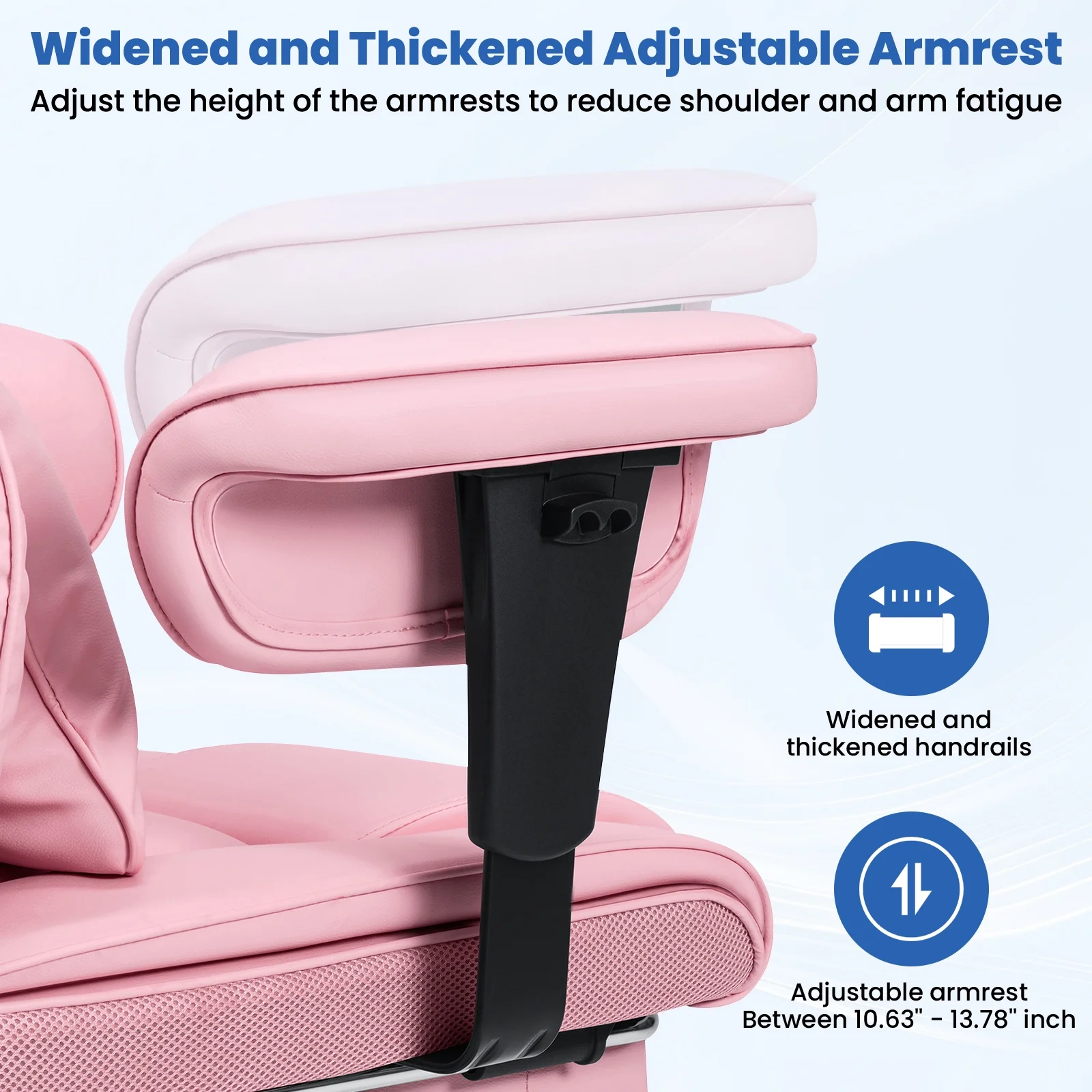 Hoffree Big and Tall Fabric Office Chair 450lbs, Executive Desk Chair with Massage Ergonomic  Computer Chair with Footrest Reclining Desk Office Chair with Lumbar Support for Home Office