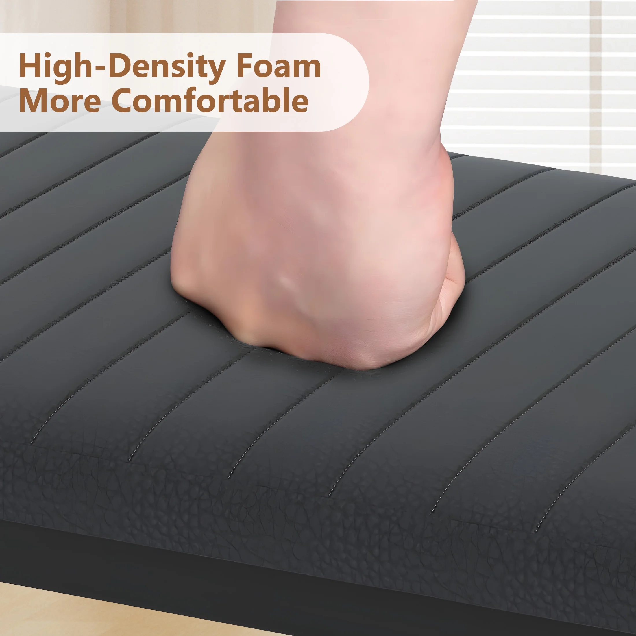 UHOMEPRO Dining Room Table Set, 3-Piece Dining Table Set with 2 Benches, Kitchen Table Set for 4 with Metal Frame, Modern Dining Room Set Furniture Set for Bar Dining Room Breakfast Nook, Black