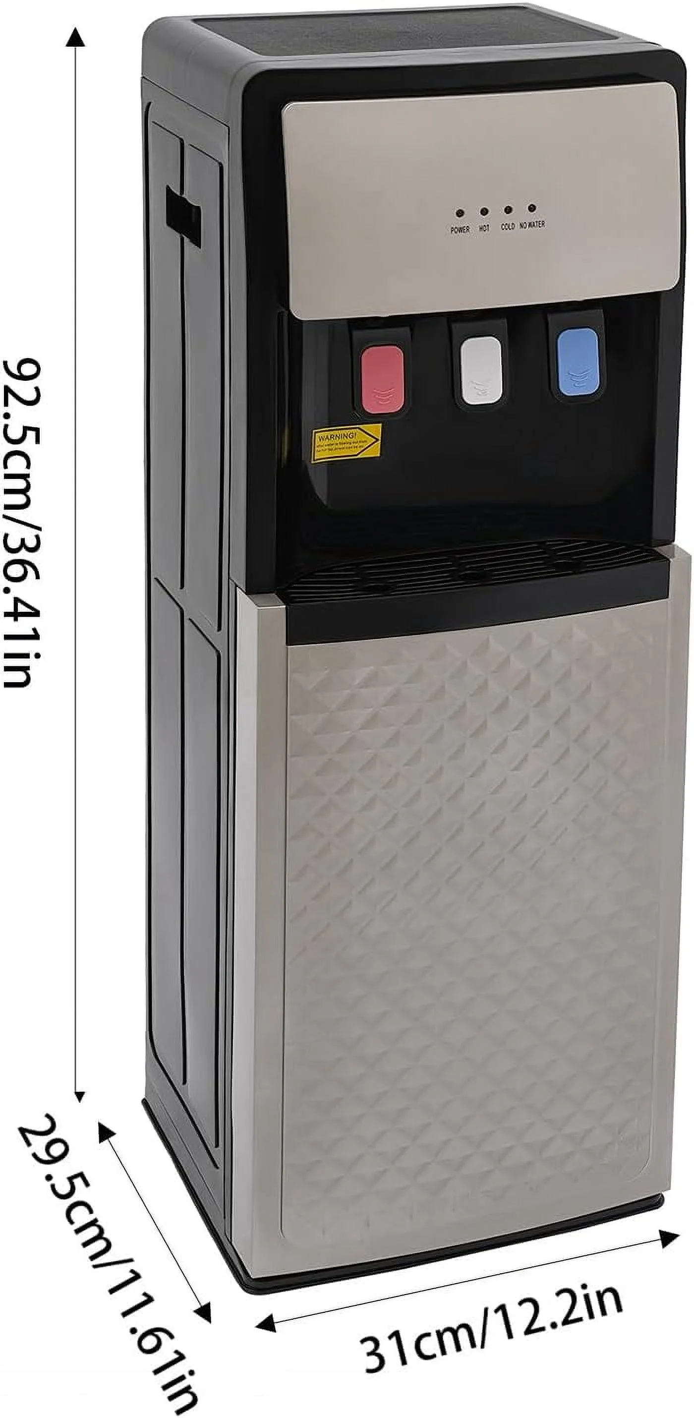 Champaign Gold 5 Gallon Water Dispenser, Bottom Loading Bottom Loading Hot Cold Water Cooler with 3 Temperature Settings, Ideal for Office, Home, Living Room