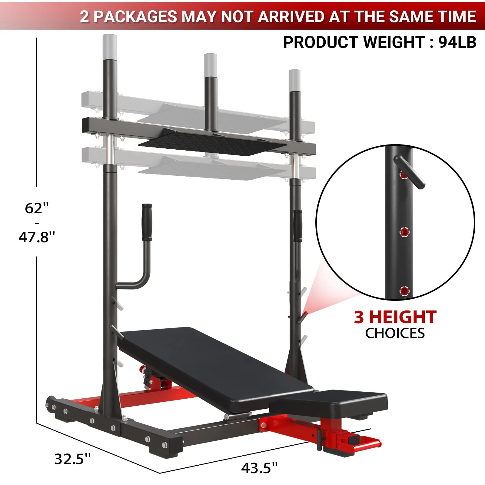 syedee Vertical Leg Press Machine, 600LBS Leg Strengthening Workout Machine with Transport Wheels and 3 Height Choice