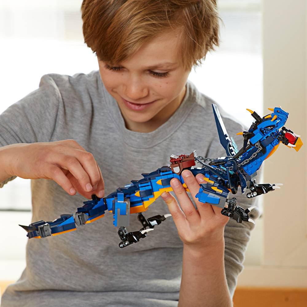 LEGO NINJAGO Masters of Spinjitzu: Stormbringer 70652 Ninja Toy Building Kit with Blue Dragon Model for Kids. Best Playset Gift for Boys (493 Piece)