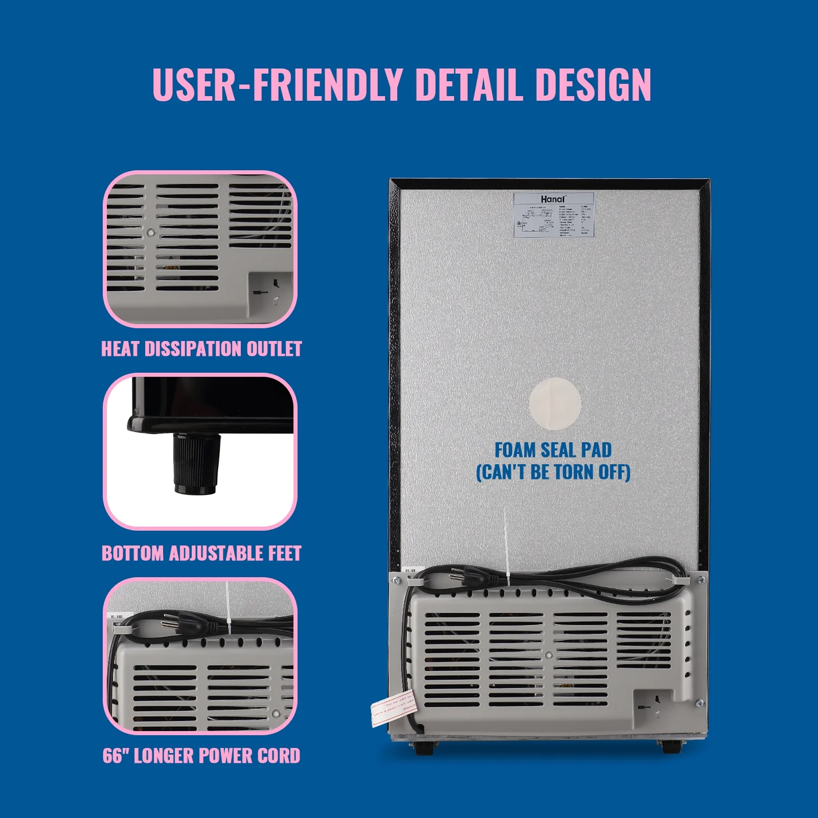 WANAI 3.2 Cu.ft Mini Refrigerator with 5 Temp Control Small Fridge Compact Size for Any Room Silver