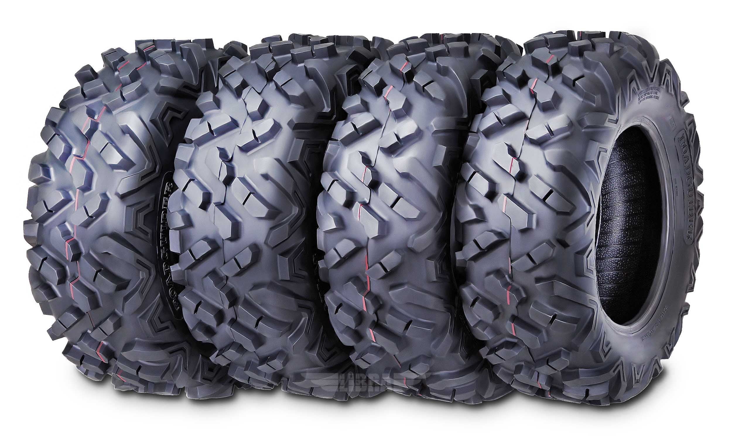 Set 4 Roadguider ATV UTV Tires 25x8-12 25x8x12 front & 25x10-12 25x10x12 Rear 6PR