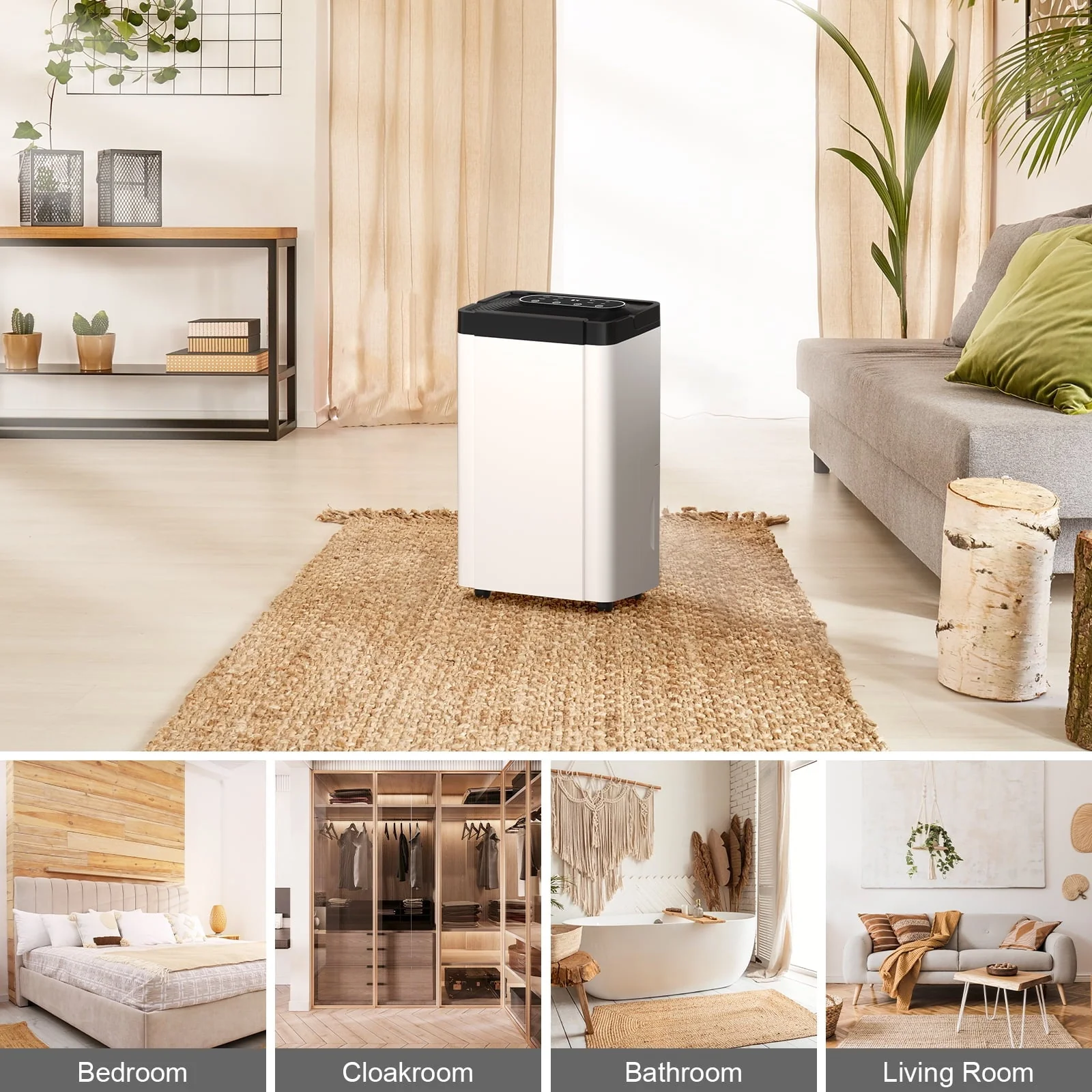 Rocyis 70 Pint 4,500 sq. ft. Dehumidifier for Home, Humidity with Auto Shut off, Auto Drain or Manual Drainage, 0.8 gal Water Tank Capacity for Basements, Bedroom, Bathroom