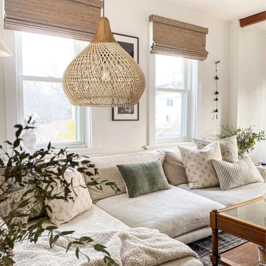 Arturesthome Japanese Style Wabi-sabi Style Rattan Pendant lampshade