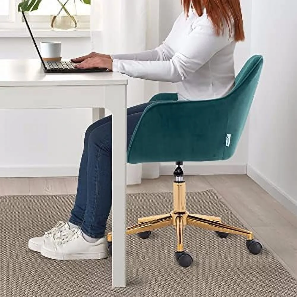 Modern Faux Fur Home Office Chair Height Adjustable, White Desk Chair Vanity Chair for Makeup Room, Rolling Desk Chairs with Wheels, Swivel Furry Cute Desk Chair for Teen Girls Women