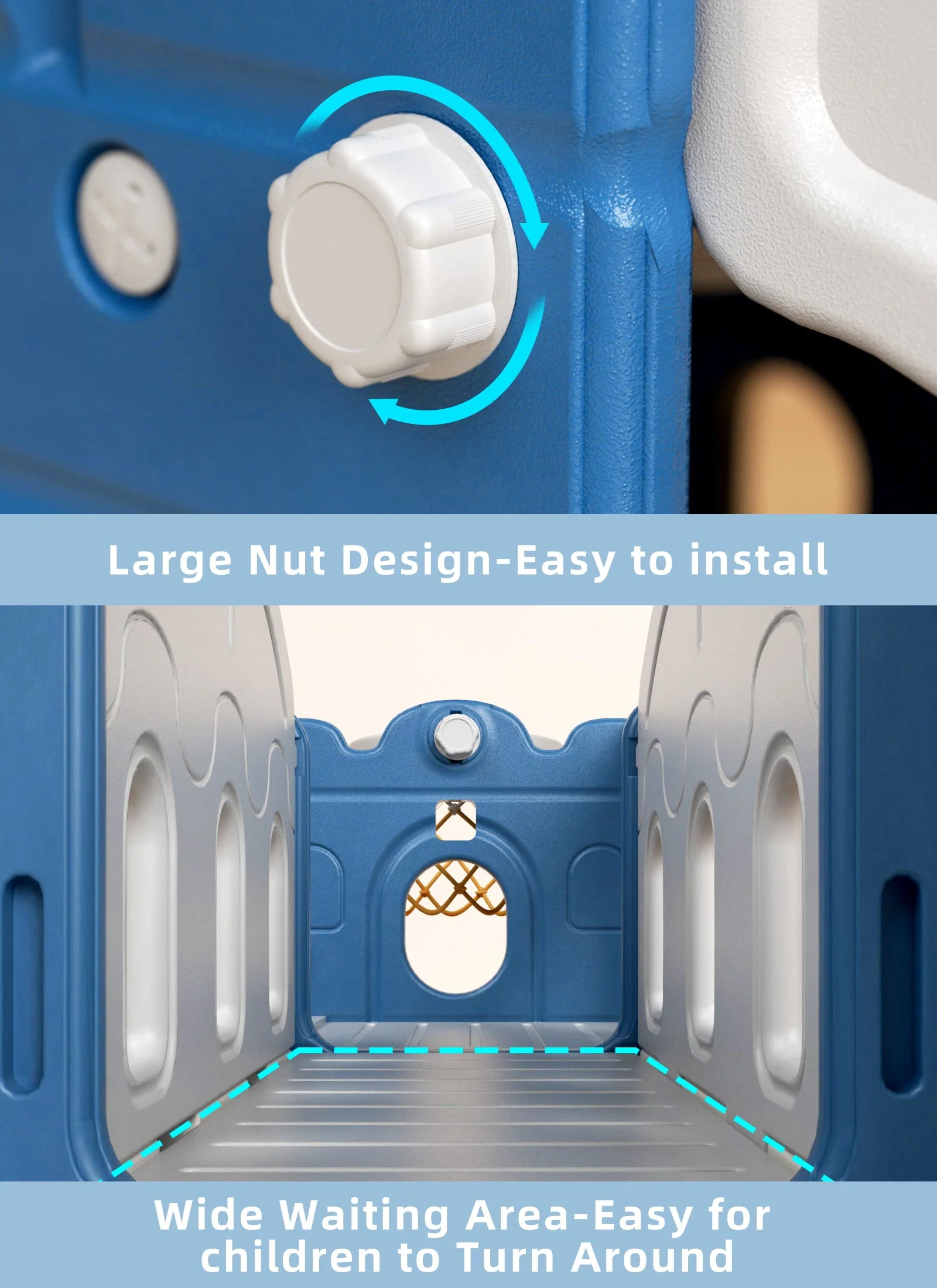 KORIMEFA 8 in 1 Kids Slide Set with Climber, Toddler Climber Slide Play Set with Basketball Hoop, Tunnel, Toddler Playground Outdoor Indoor layground Slide Playset Age 1+