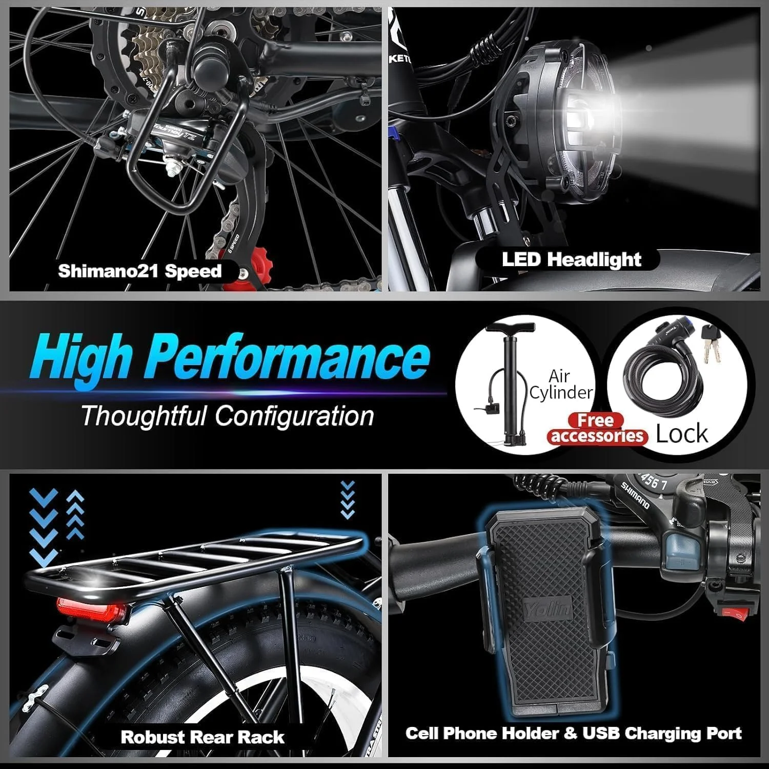 KETELES Electric Bike for Adults, Peak 4000W Dual Motor Ebike��26