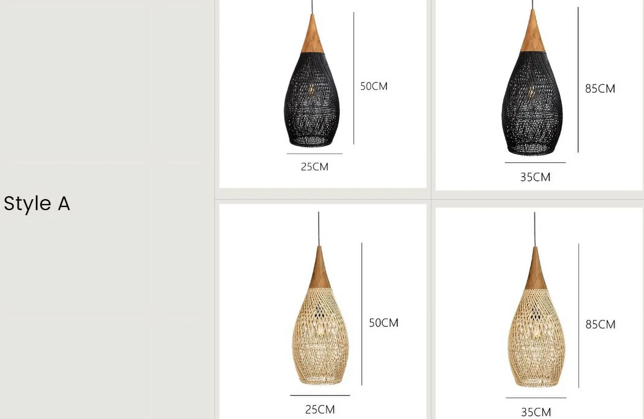 Arturesthome Japanese Style Wabi-sabi Style Rattan Pendant lampshade