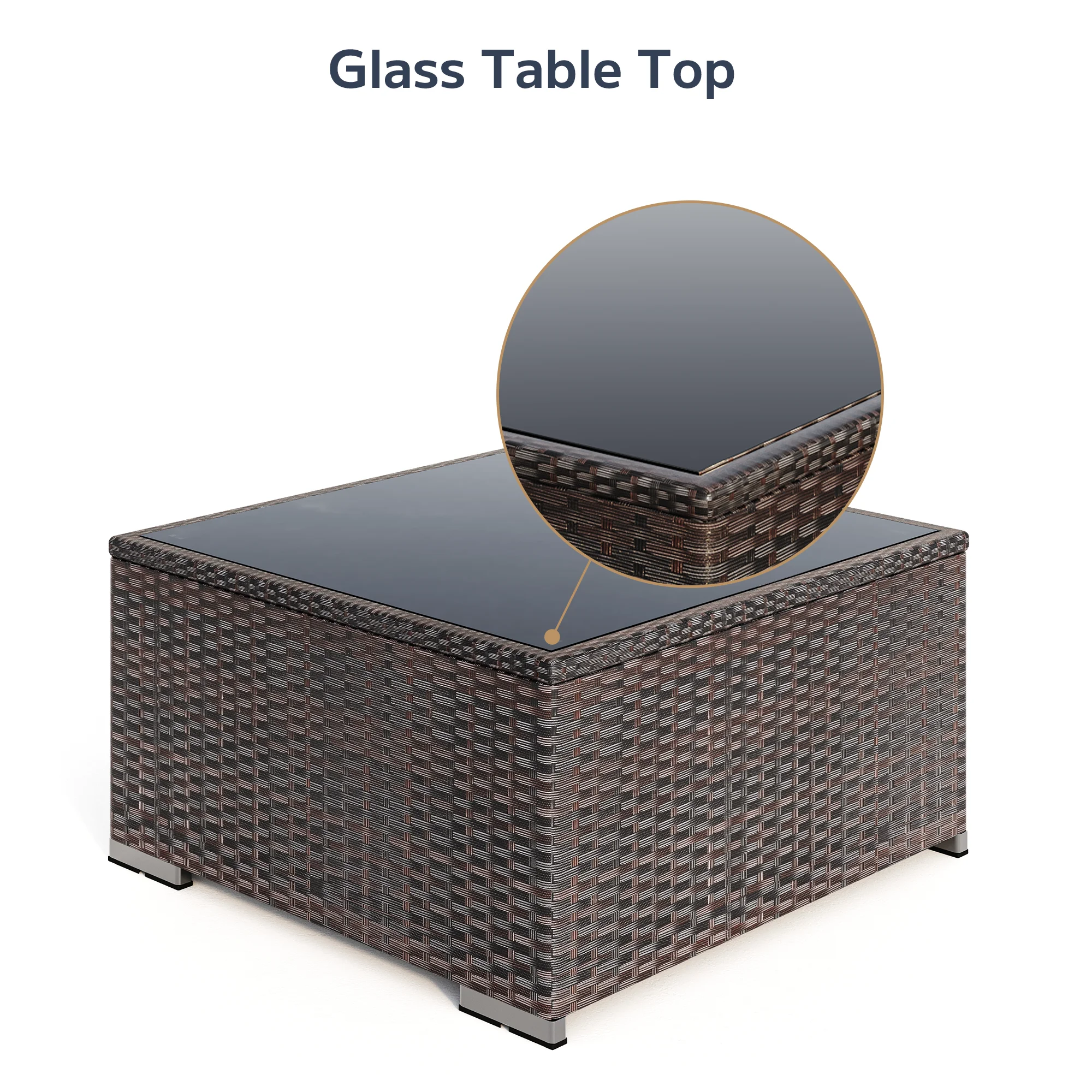 Patio Furniture Set, Lofka 7 Piece Outdoor Sectional Furniture Chair Set with Cushions and Coffee Table, Gray